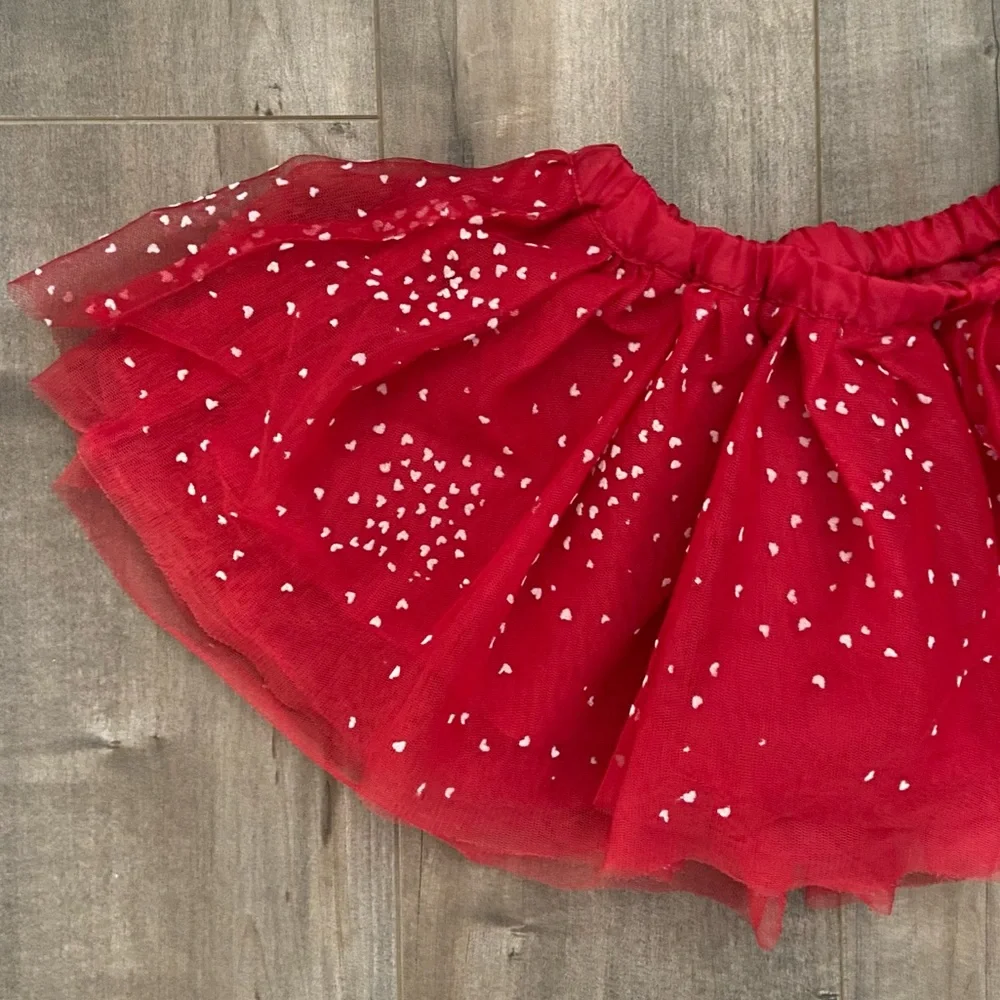 Gymboree Red Tulle Heart Pattern Skirt